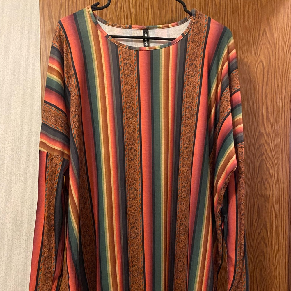 Crazy Train Long Sleeve Serape Top Size L